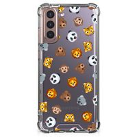 Doorzichtige Silicone Hoesje voor Samsung Galaxy S21 Plus Dieren Emojis - thumbnail