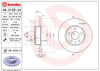 Remschijf BREMBO, Remschijftype: Massief, u.a. für Alfa Romeo, Lancia