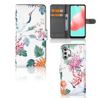 Samsung Galaxy A32 5G Telefoonhoesje met Pasjes Bird Flowers