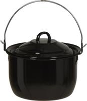 Ambiance Emaille Pan met Deksel voor BBQ Ø 20 cm 3,3 Liter Zwart