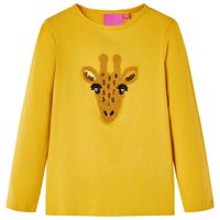 Kindershirt met lange mouwen dierenprint 104 donker okerkleurig - thumbnail