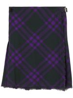 Burberry kilt frangé à carreaux - Violet