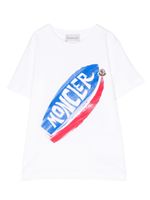 Moncler Enfant t-shirt en coton à logo imprimé - Blanc