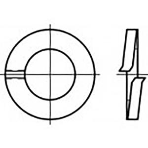 TOOLCRAFT TO-6854094 Veerring Binnendiameter: 16 mm DIN 127 Verenstaal Verzinkt 250 stuk(s)