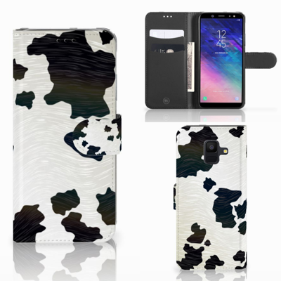 Samsung Galaxy A6 2018 Telefoonhoesje met Pasjes Koeienvlekken