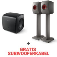 KEF Combi Deal LS50 Wireless II + S2 stands + KC62 - Grijs/Zwart (met GRATIS subwooferkabel)