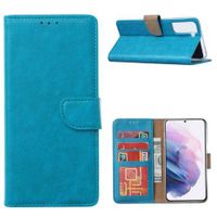 Book Cover Galaxy S21 Case Turquoise met Pasjeshouder