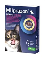 KRKA MILPRAZON KAUWTABLETTEN ONTWORMINGSTABLETTEN KAT >2 KG 16 MG/40 MG 2 TBL