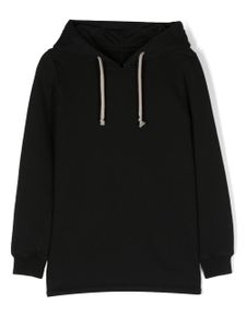 Rick Owens Kids hoodie en coton à lien de resserrage - Noir