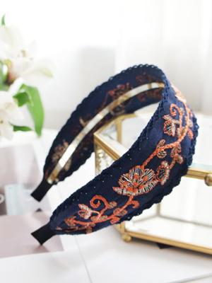 Ethnic Embroidered Lace Pastoral Floral Headband