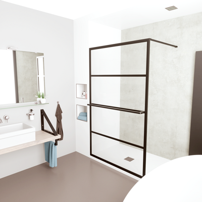 Best Design Nero inloopdouche 140x200cm anti-kalk 10mm Best Design Nero inloopdouche 140x200cm anti-kalk 10mm