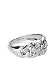 LEO PIZZO bague Gourmette en or blanc 18ct ornée de diamants - Argent