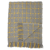 Bloomingville 82041001 plaid 130 x 170 cm Acryl Grijs, Geel