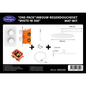 Best Design One Pack inbouw regendoucheset White M 300 mat wit 4009280