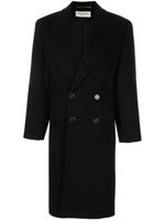 Saint Laurent manteau croisé à épaules structurées - Noir