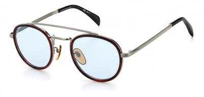 David Beckham zonnebril 7036/S cat. 3 rond staal zilver/blauw