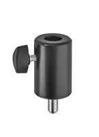 K&M 66370 Mini TV-pen-adapter - zwart aluminium - adapter met buitendraad M10 - voor 5/8 inch Spigot-aansluiting