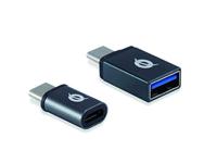 Conceptronic DONN04G OTG-adapter voor USB-C 2-pack, USB-C naar USB-A en USB-C naar Micro-USB