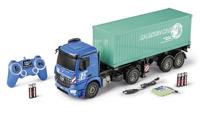 Carson 500907671 1:20 MB Arocs met 100% RTR container - RC voertuig, vrachtwagen met geluids- en lichtfuncties, batterijen en afstandsbediening inbegrepen, 30 minuten rijden