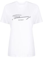 Genny t-shirt strassé à logo imprimé - Blanc