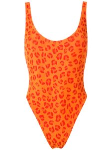 Amir Slama maillot de bain à motif léopard - Orange