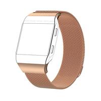 By Qubix - Compatible met Fitbit Ionic Milanese bandje - Maat: Large - Champagne Goud - Compatible fitbit bandje