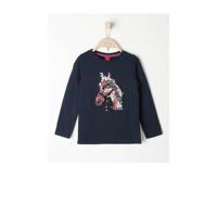 s.Oliver longsleeve met printopdruk en pailletten donkerblauw