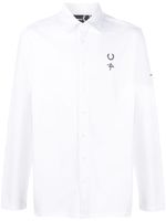 Raf Simons X Fred Perry chemise en coton à logo brodé - Blanc - thumbnail