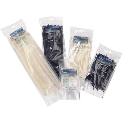 ABB TY5232MXR TY5232MXR kabelbinders, 203 mm, 2,40 mm, zwart, met metalen lus, 100 stuks