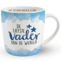 Cadeau koffie/thee mok vader - wit/blauw - lieve papa - porselein - Vaderdag - thumbnail