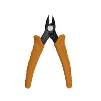 Amber mini elektronische zijsnijder, 135 mm totale lengte, zonder wat, voor koperdraden tot 1,0 mm 18 AWG, oppervlak gebruineerd, met openingsveer