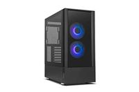 NOX XTREME PRODUCTEN HUMMER NEMESIS - Mid-Tower Micro ATX;ATX, voor- en zijkant van gehard glas, ARGB LED oneindige ventilatoren, tot 8 ventilatoren, grote grafische kaart, USB 3.0, zwart