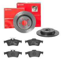 Remmenset, remschijf BREMBO, Remschijftype: Geperforeerd, Inbouwplaats: Achteras: , u.a. für Ford