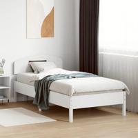 vidaXL Bedframe met hoofdbord massief grenenhout wit 90x190 cm, bed, bed ombouw, eenpersoonsbed, bedbodem, slaapkamermeubel, 1 persoonsbed