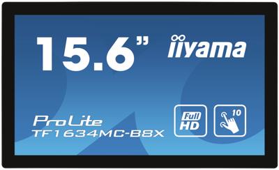 Iiyama ProLite TF1634MC-B8X LED-monitor Energielabel F (A - G) 39.6 cm (15.6 inch) 1920 x 1080 Pixel 16:9 25 ms DisplayPort, VGA, HDMI, USB IPS LED