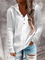 Casual V Neck Plain T-shirt