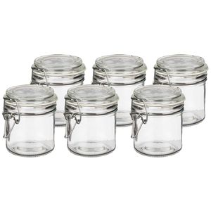 Weckpot/inmaakpot - 6x - Tarro - 250 ml - glas - met beugelsluiting - D11 x H10 cm