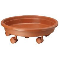 Plantenpot Trolley - Kunststof - Terracotta - Rond - 30 x 30 cm - Max 70 Kilo