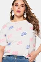 Ulla Popken T-shirt, licht oversized, ronde hals - Grote Maten