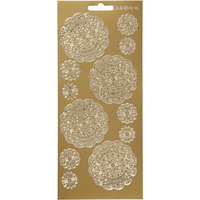 Creotime Stickervel Goud Bloemen