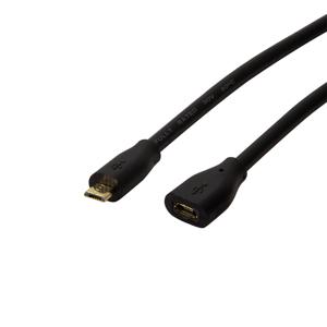 LogiLink USB-kabel USB 2.0 USB-micro-B stekker, USB-micro-B bus 2.00 m Zwart CU0123