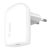 Belkin 30 W USB-C-wandlader, USB-IF-gecertificeerd, PPS, Power Delivery 3.0 voor het snelladen van iPhone 16, 15, 14, Plus, Pro, Pro Max, Galaxy S24 Ultra, Plus, iPad, AirPods, MacBook Air en meer