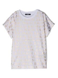 Balmain Kids t-shirt en coton à logo imprimé - Blanc