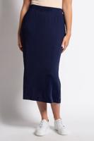 Ulla Popken Slinky rok, smal silhouet, elatische band, loopsplit - Grote Maten