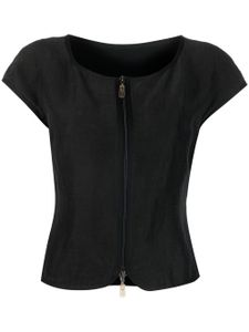 Giorgio Armani Pre-Owned blouse zippée à mancherons (années 1990) - Noir