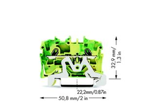WAGO 2001-1207 Aardingsklem 4.20 mm Spanveer Toewijzing: Terre Groen, Geel 1 stuk(s)