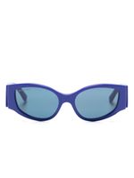 Balenciaga Eyewear lunettes de soleil rondes à logo - Bleu - thumbnail