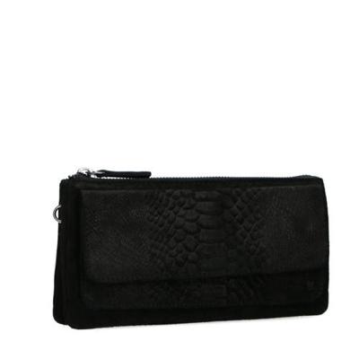 Manfield suède clutch zwart