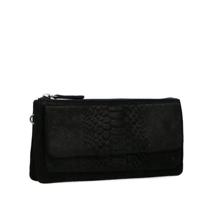 Manfield suède clutch zwart