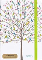 2026 Tree of Budgies Weekly Planner (16 Months, Sept 2025 to Dec 2026)